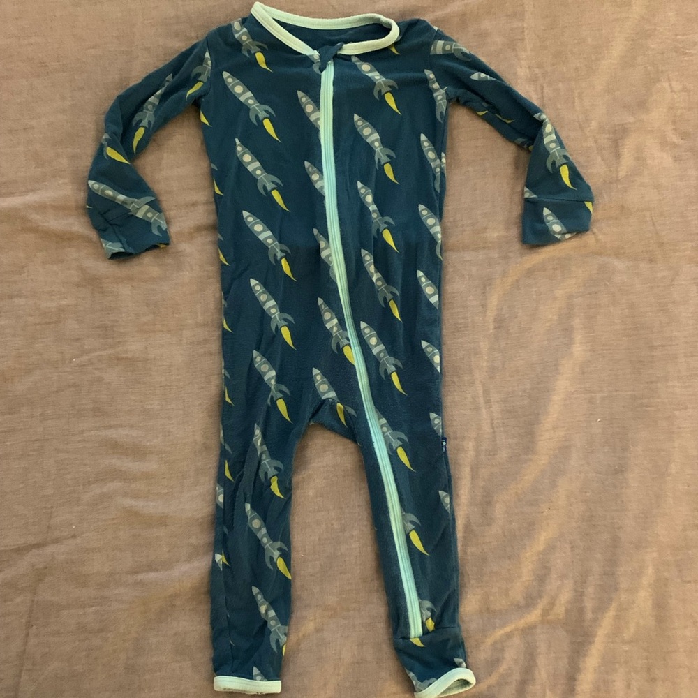 Kickee Pants Rocket Ship Design Baby Boy Coverall